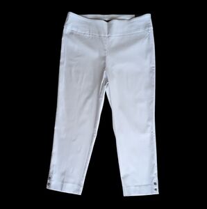 NWT Counterparts Luxe Stretch Mid-Rise Crop Pants LARGE White